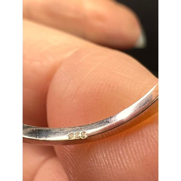 Blue topaz emerald cut sterling silver ring size 7 - Picture 3 of 16